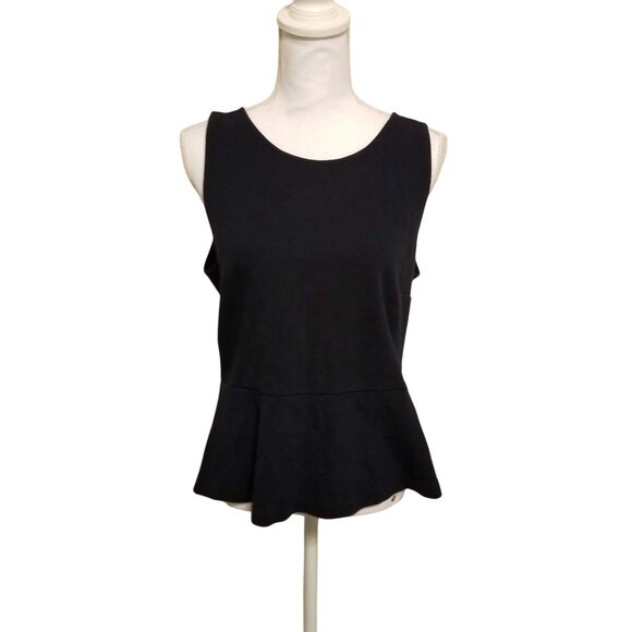 J.Crew Womens Black Peplum Sleeveless Top W/ Back Zipper - Large - Picture 2 of 5